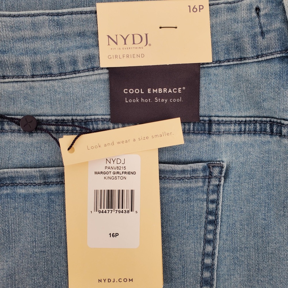 NYDJ Margot Girlfriend Kingston Jeans Light Wash Denim Crop Pants Womens‎ 16P - Picture 8 of 9